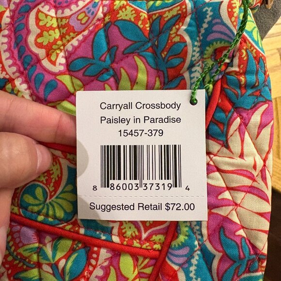 NWT Vera Bradley Carryall Crossbody in Paisley Paradise - Picture 3 of 3